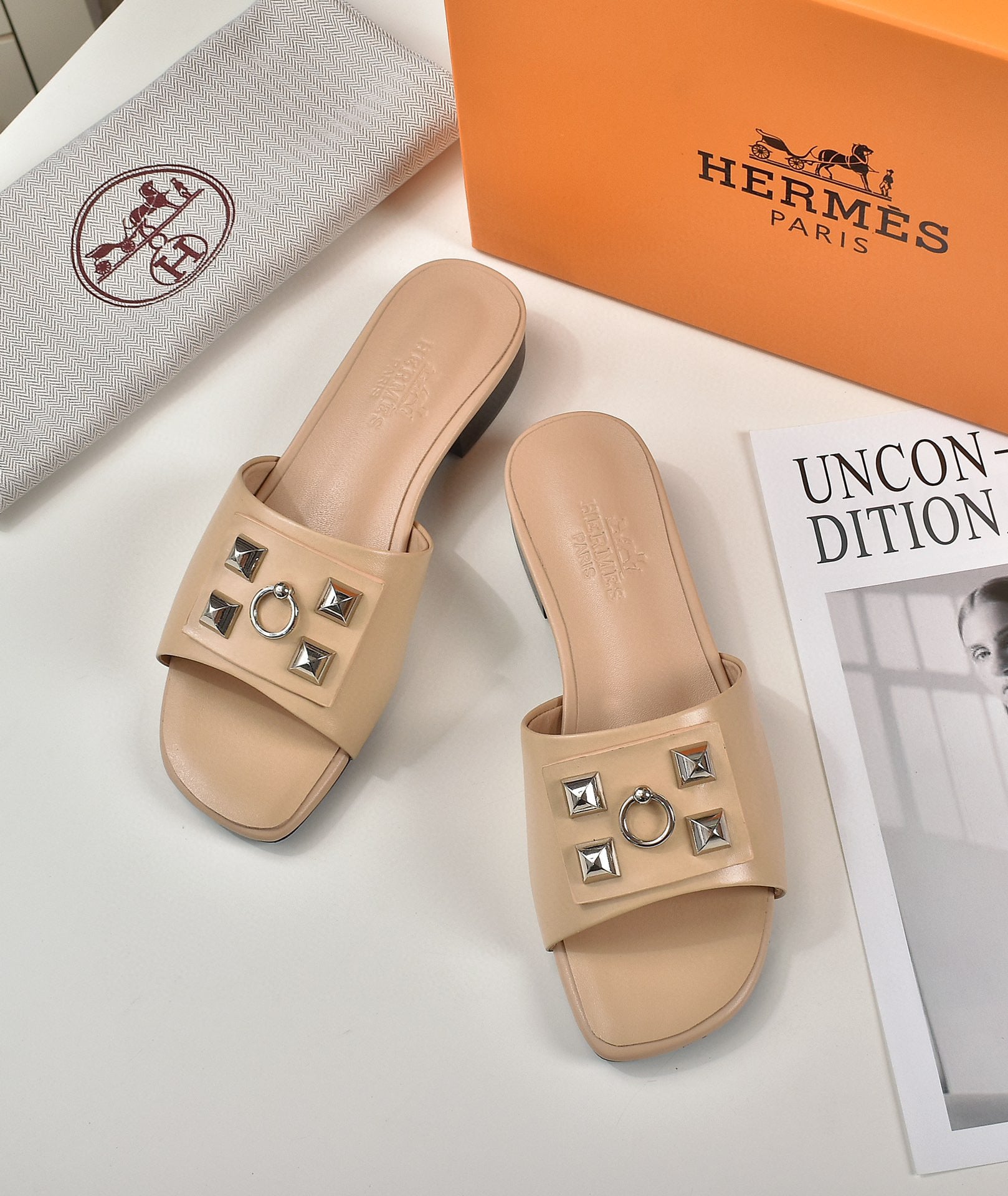Hermes Women Shoes Designer Hermes Slippers Heel 60mm V80083 - 35 - View 8