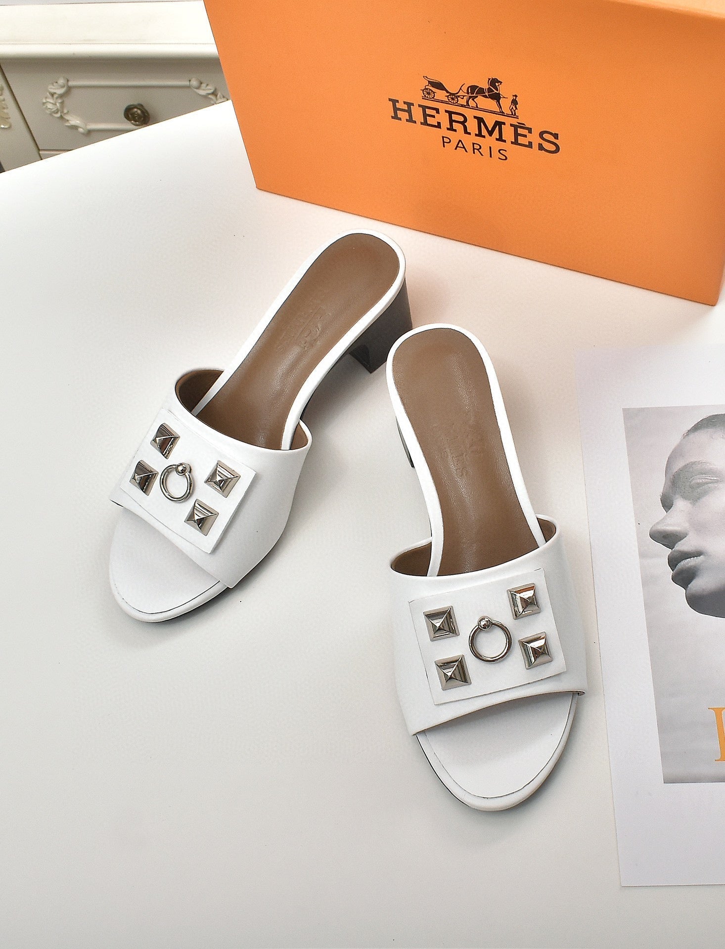 Hermes Women Shoes Designer Hermes Slippers Heel 60mm H70036 - 35 - View 3
