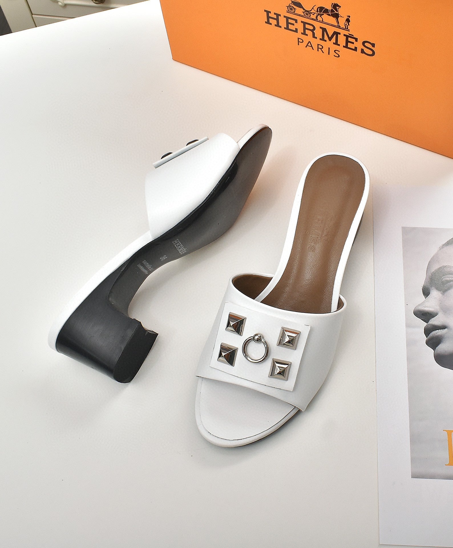 Hermes Women Shoes Designer Hermes Slippers Heel 60mm H70036 - 35 - View 8
