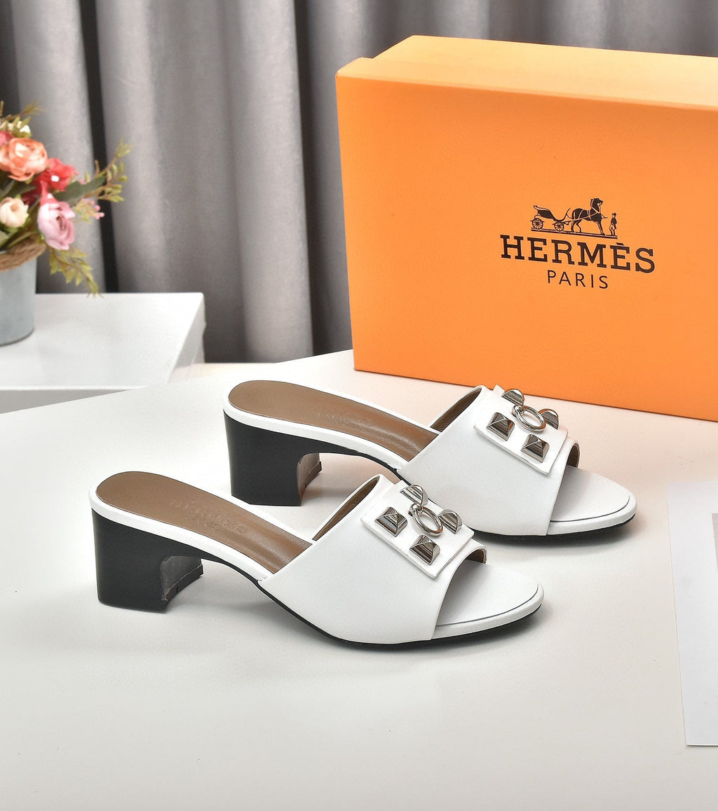 Hermes Women Shoes Designer Hermes Slippers Heel 60mm H70036