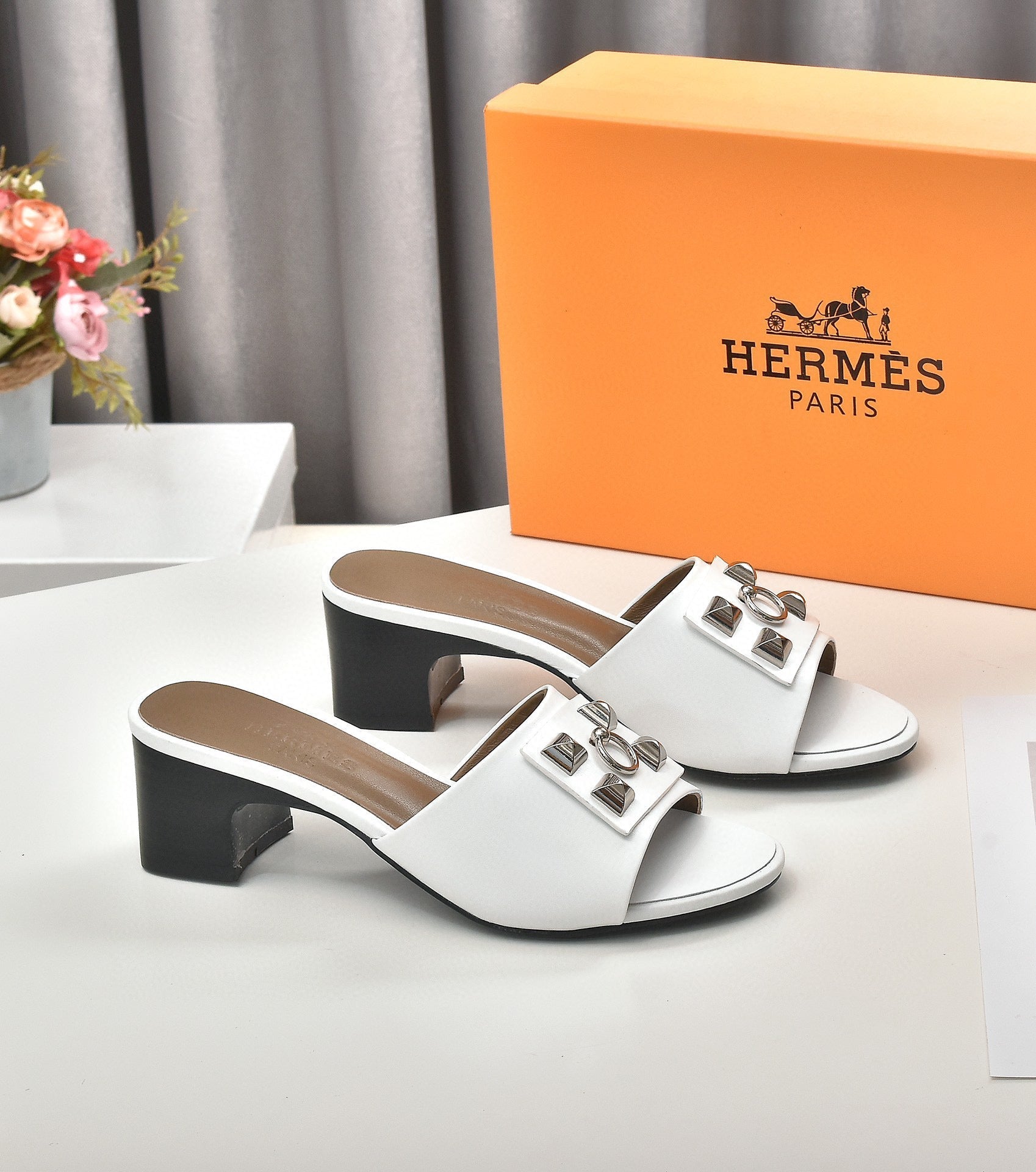 Hermes Women Shoes Designer Hermes Slippers Heel 60mm H70036 - 35 - View 9