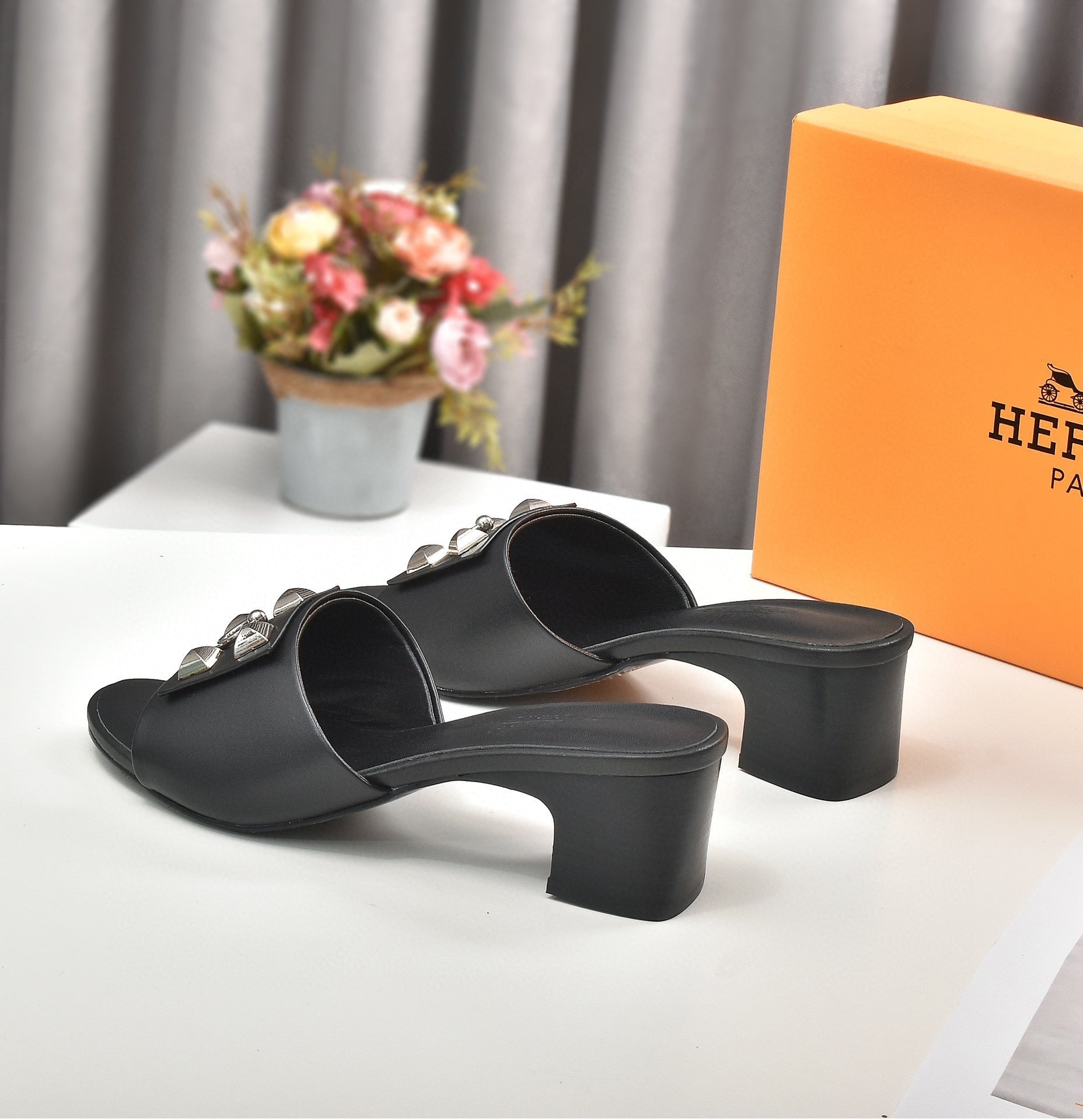 Hermes Women Shoes Designer Hermes Slippers Heel 60mm H70037