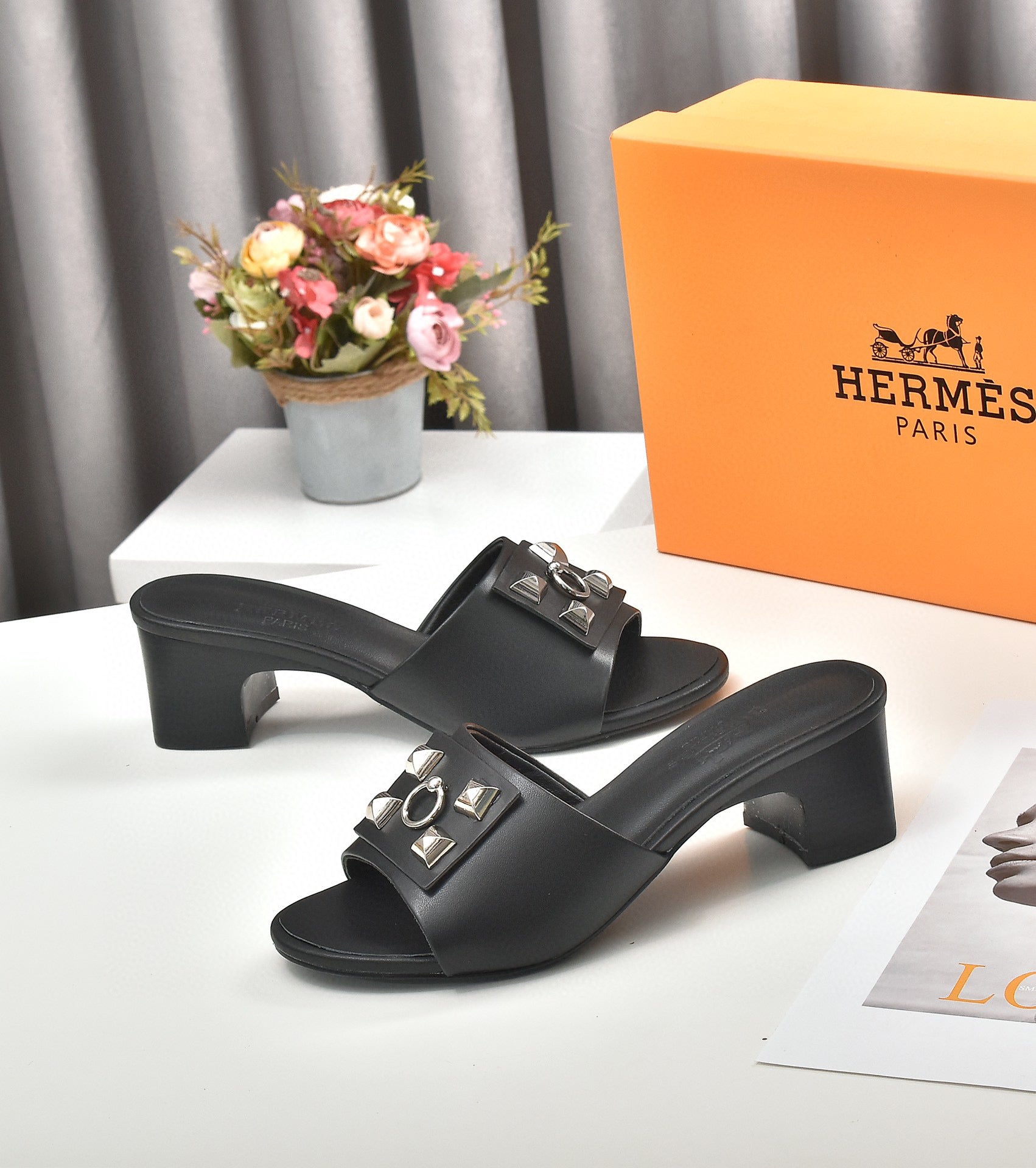 Hermes Women Shoes Designer Hermes Slippers Heel 60mm H70037 - 35 - View 3