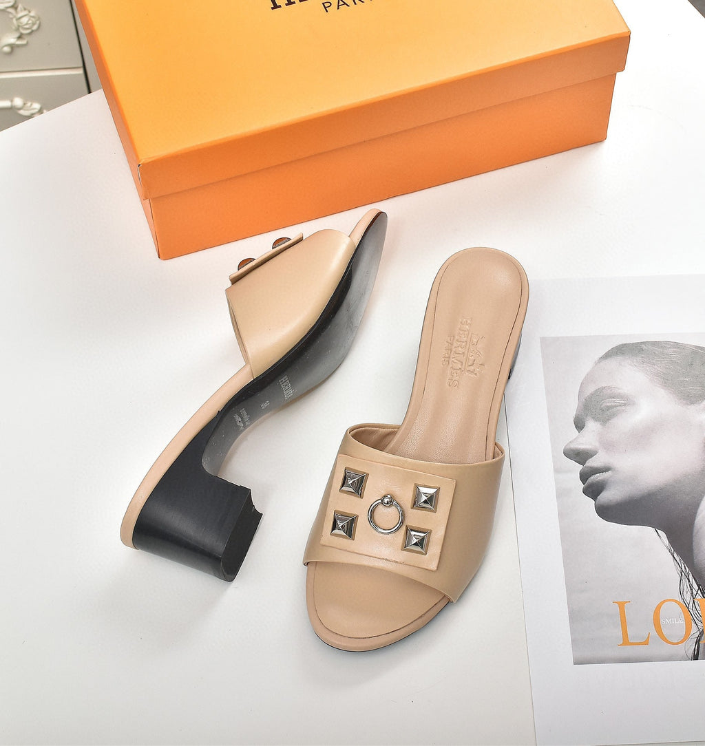 Hermes Women Shoes Designer Hermes Slippers Heel 60mm H70038