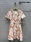 Valentino Women's Clothing Designer Valentino Printed bouquet waist Dress 38116