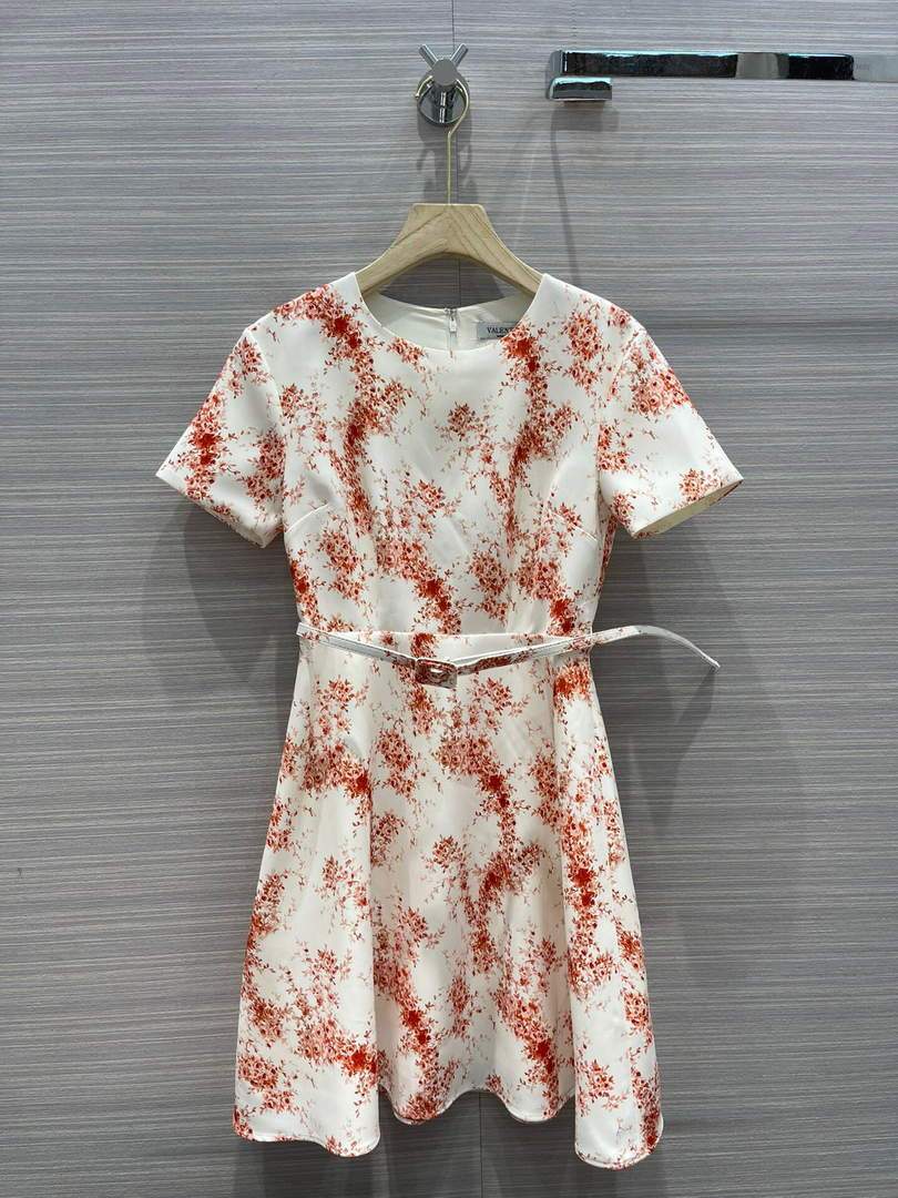 Valentino Women's Clothing Designer Valentino Printed bouquet waist Dress 38116
