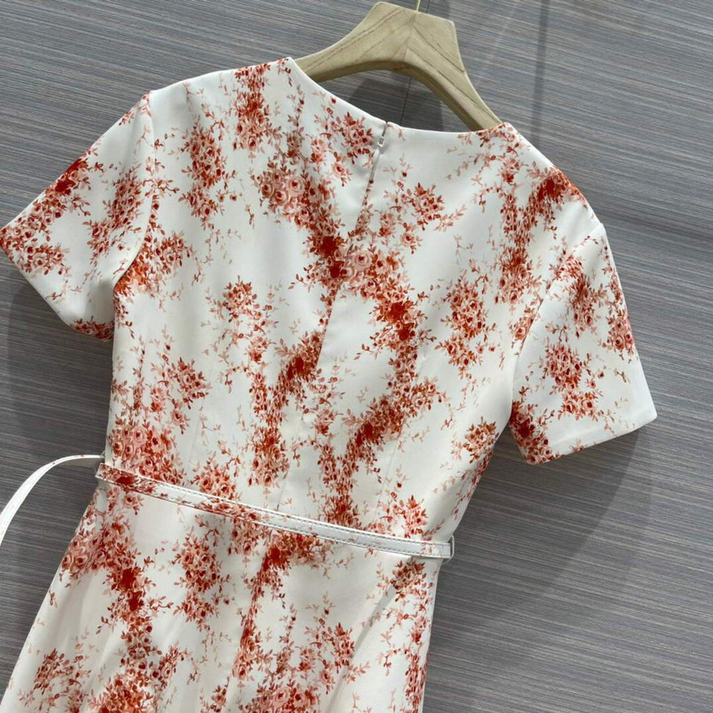 Valentino Women's Clothing Designer Valentino Printed bouquet waist Dress 38116