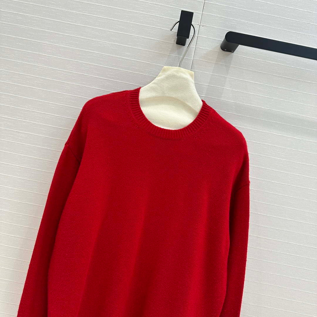 Valentino Women's Clothing Sweater Rose Sleeves Red V38112