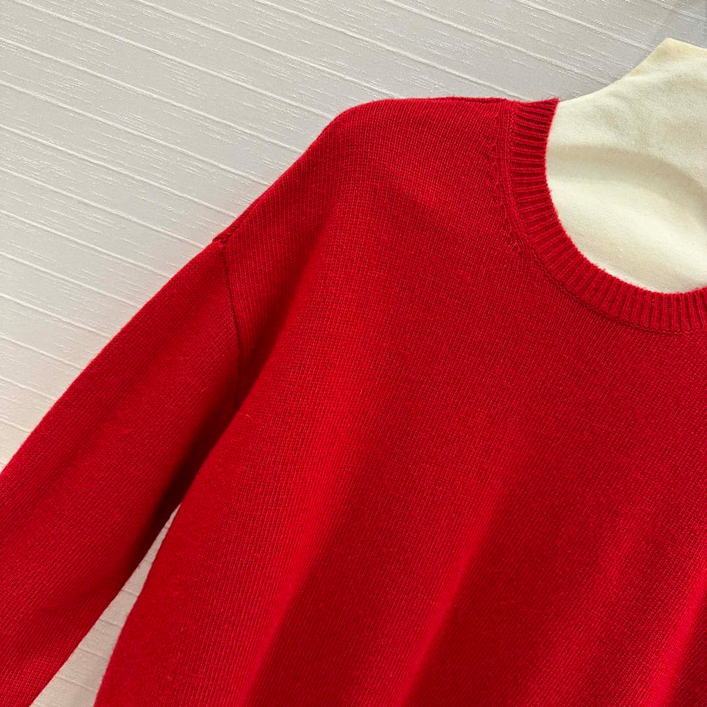 Valentino Women's Clothing Sweater Rose Sleeves Red V38112