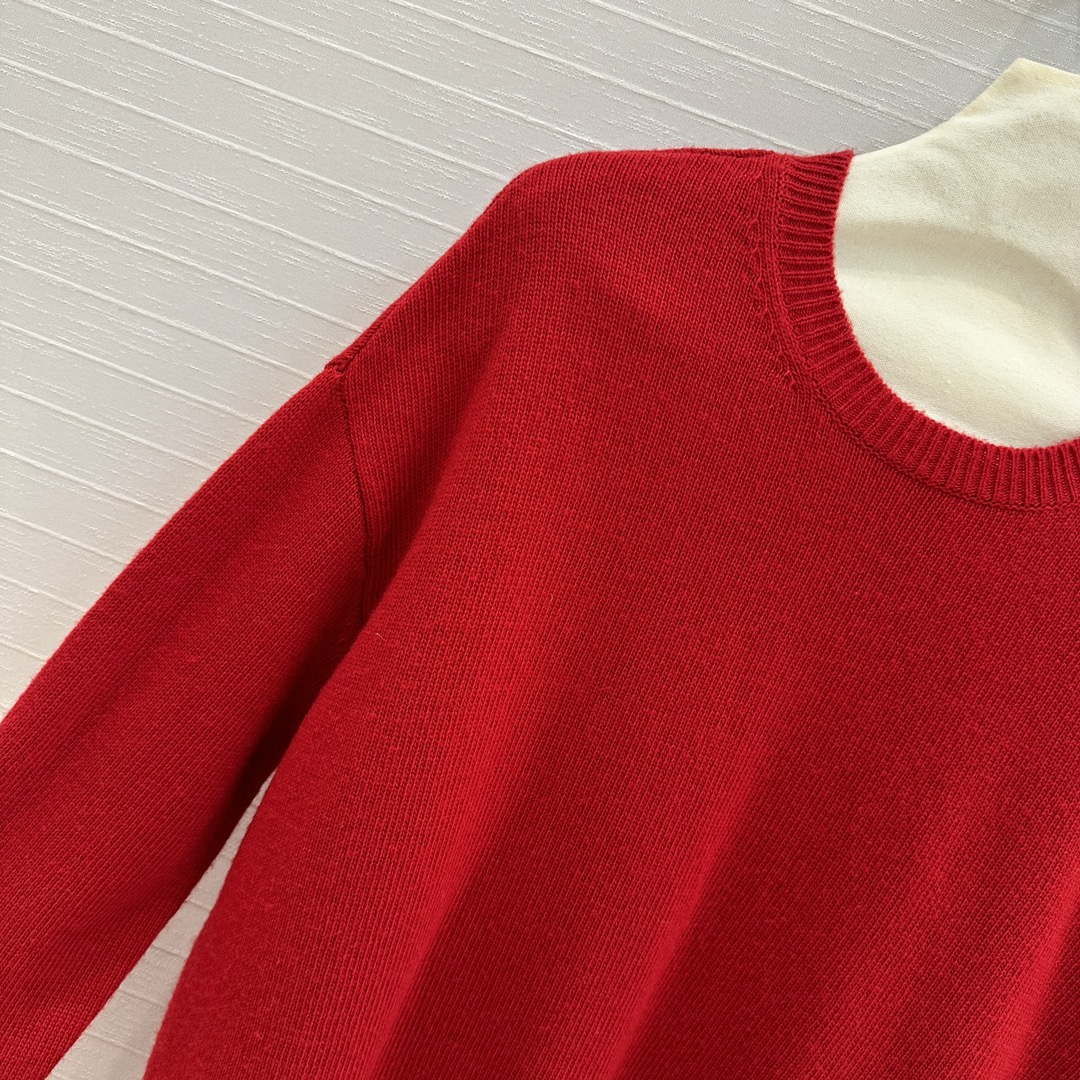 Valentino Women's Clothing Sweater Rose Sleeves Red V38112
