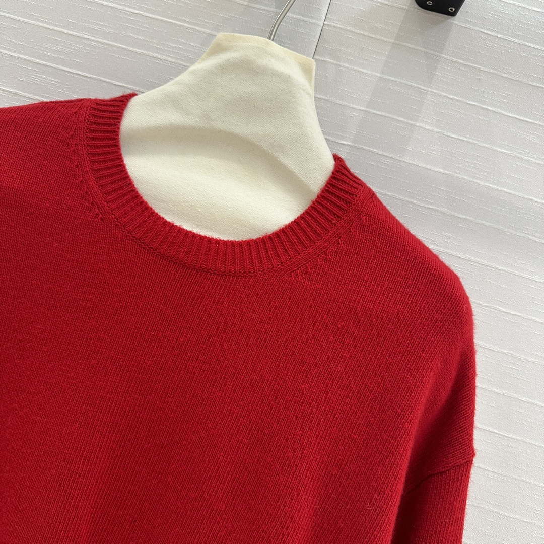Valentino Women's Clothing Sweater Rose Sleeves Red V38112