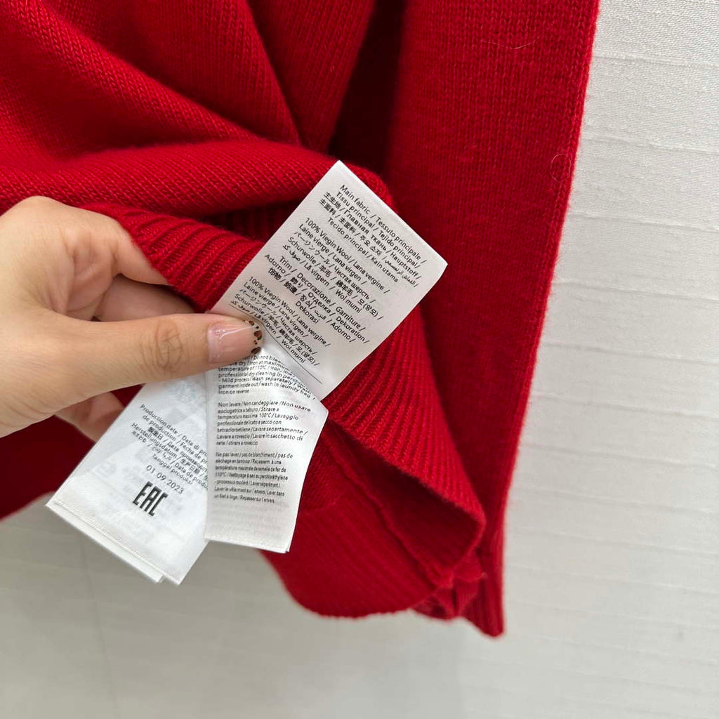 Valentino Women's Clothing Sweater Rose Sleeves Red V38112