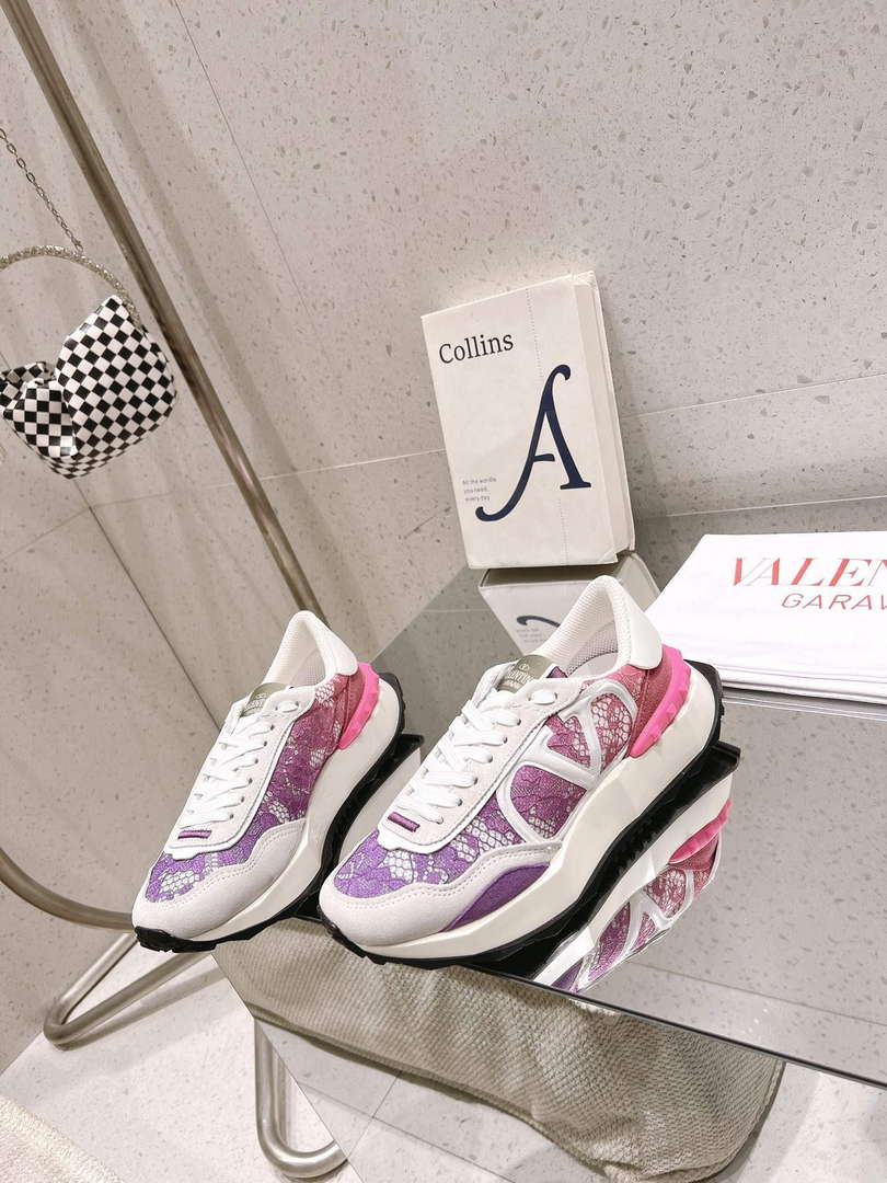 Valentino Women's Men's Lace and Mesh Lacerunner Sneaker V54905