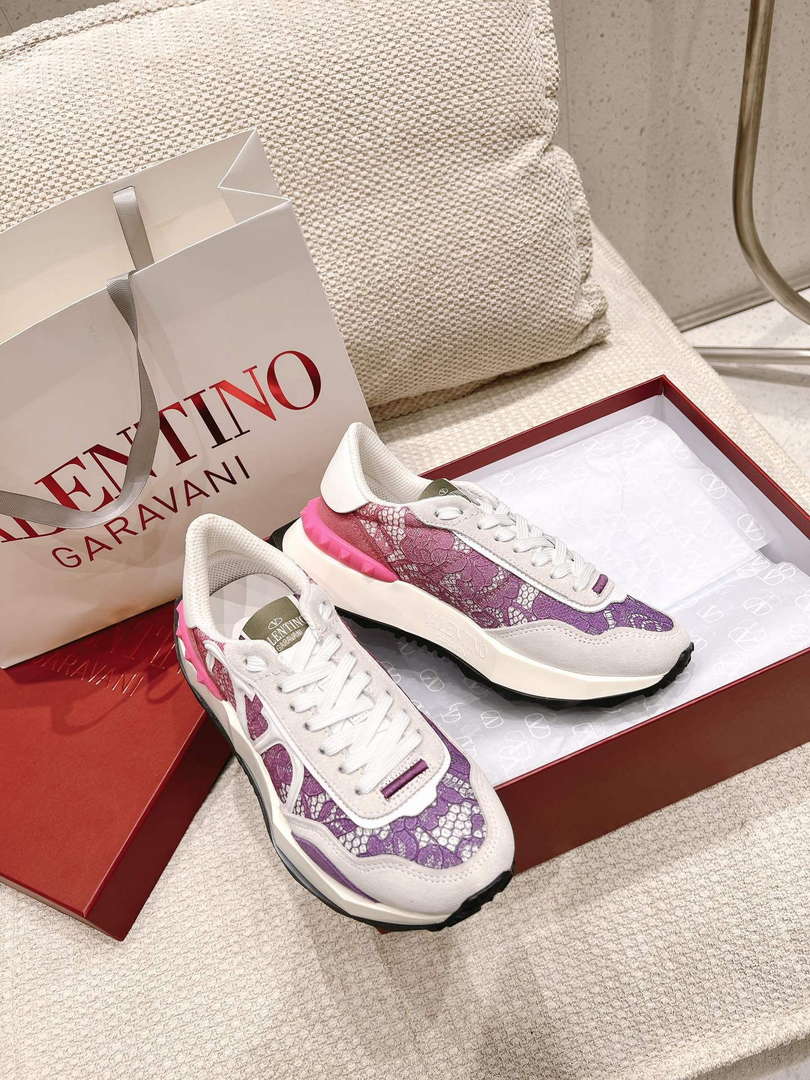 Valentino Women's Men's Lace and Mesh Lacerunner Sneaker V54905