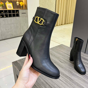 Valentino Women's Shoes 1W2S0CK1DSH0NO Vlogo Signature Calfskin Ankle Boot 194616 - 35 - View 6