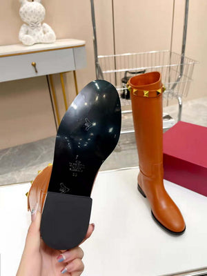 Valentino Women's Shoes  1W2S0ER5ZWM0NO Calfskin Leather Roman Stud Boot 192932 - 35 - View 9