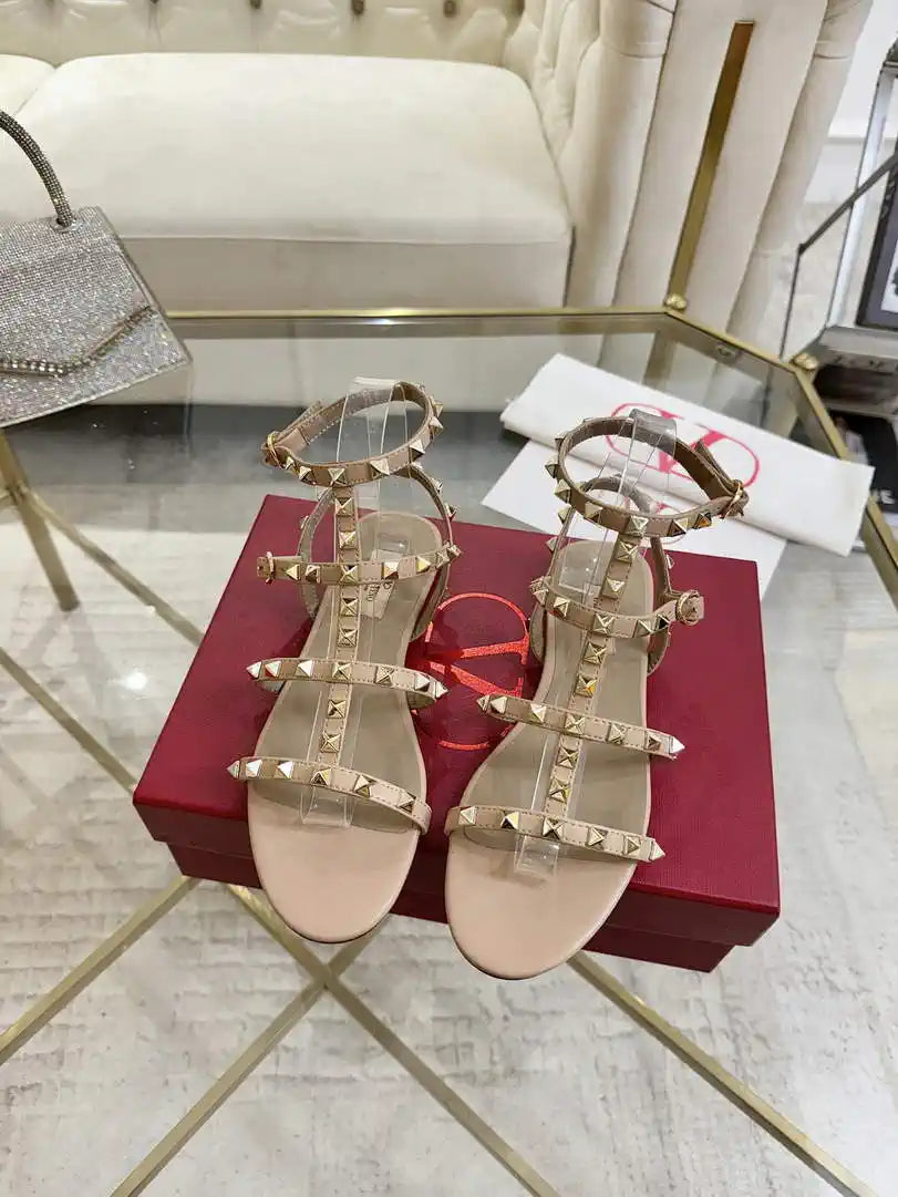 Valentino WS0A05VOD Rockstud Flat Calfskin Sandal With Straps V98900
