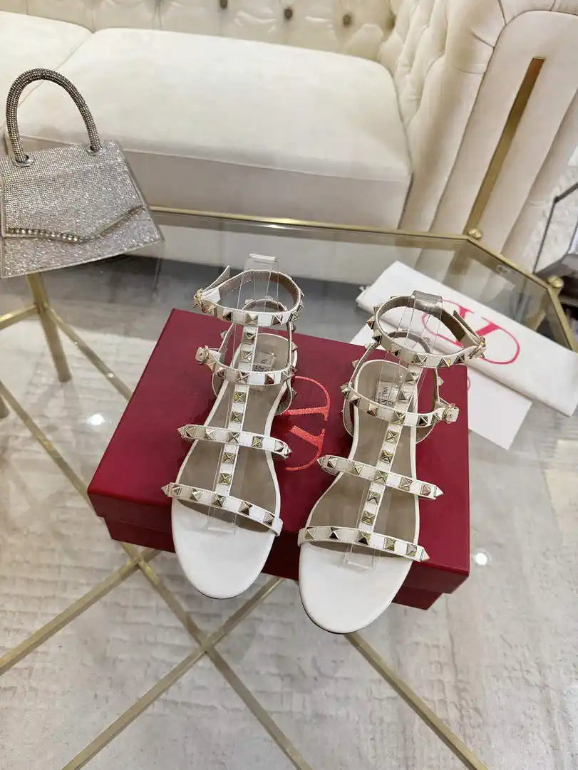 Valentino WS0A05VOD Rockstud Flat Calfskin Sandal With Straps V98902