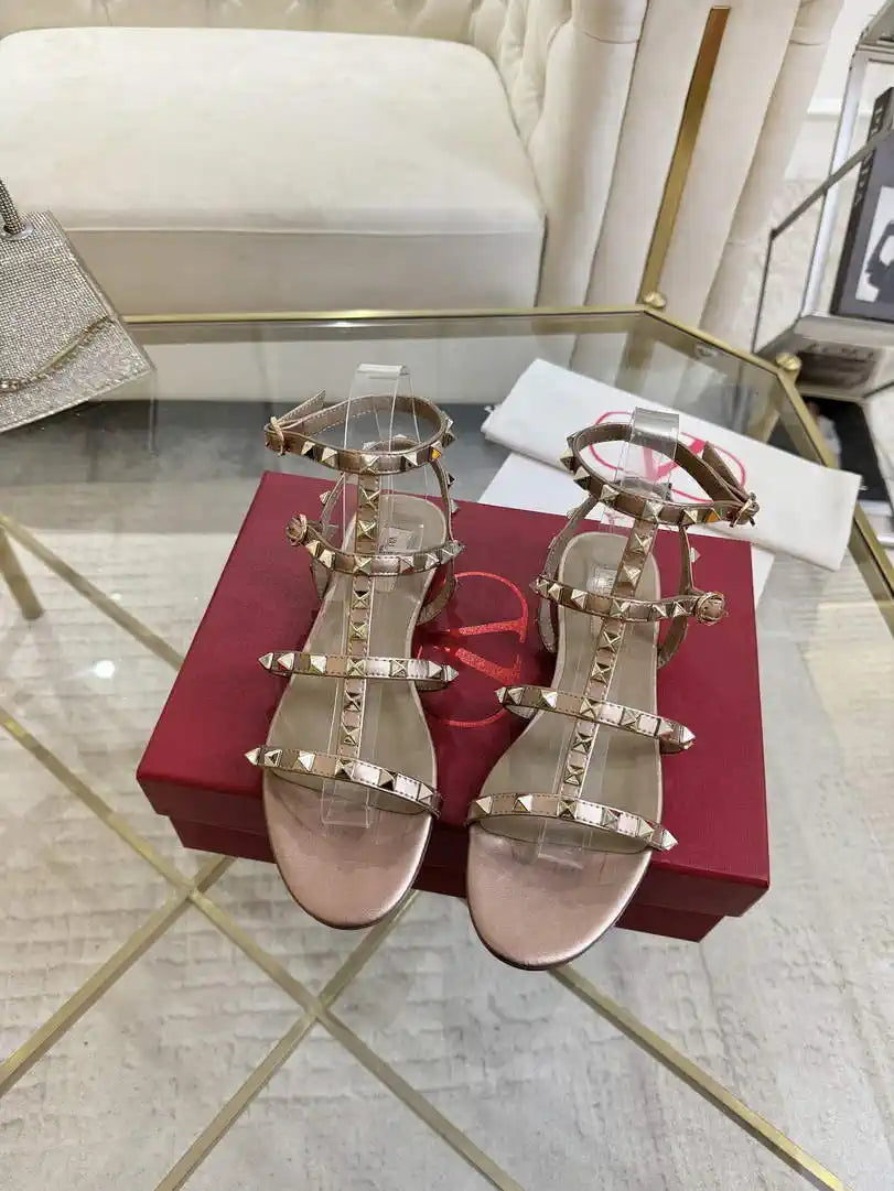 Valentino WS0A05VOD Rockstud Flat Calfskin Sandal With Straps V98903