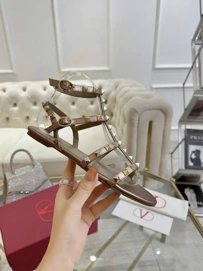 Valentino WS0A05VOD Rockstud Flat Calfskin Sandal With Straps V98903
