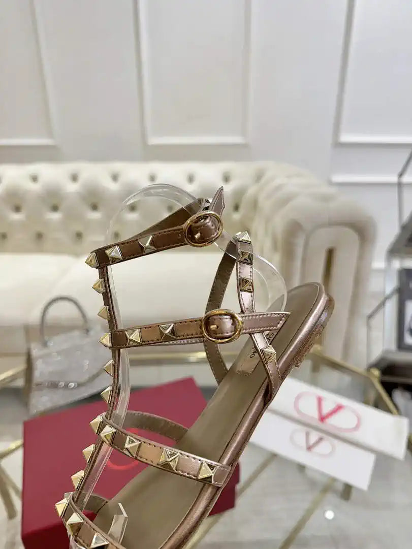 Valentino WS0A05VOD Rockstud Flat Calfskin Sandal With Straps V98903