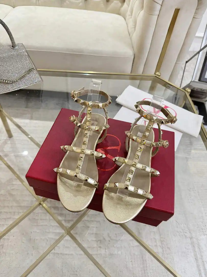 Valentino WS0A05VOD Rockstud Flat Calfskin Sandal With Straps V98904