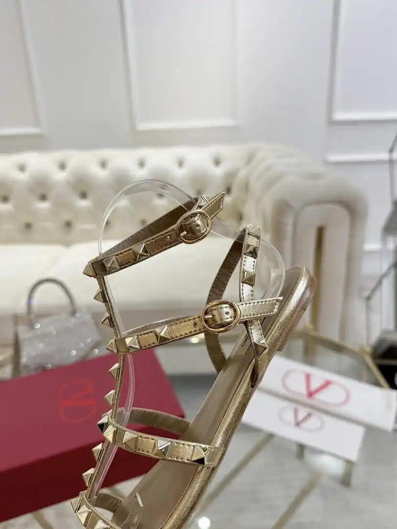 Valentino WS0A05VOD Rockstud Flat Calfskin Sandal With Straps V98904