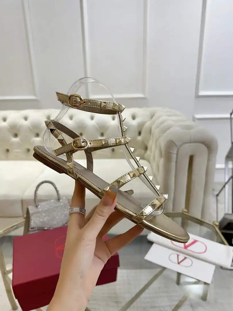 Valentino WS0A05VOD Rockstud Flat Calfskin Sandal With Straps V98904