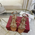 Valentino WS0A05VOD Rockstud Flat Calfskin Sandal With Straps V98905