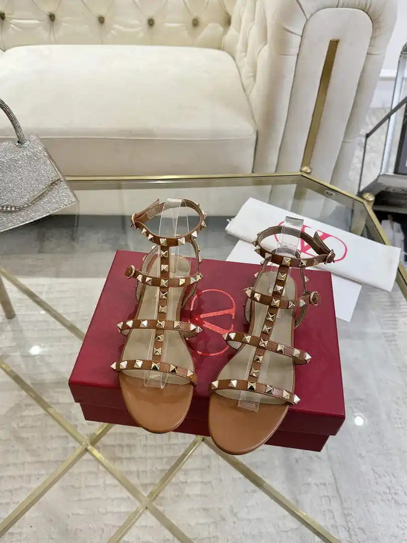 Valentino WS0A05VOD Rockstud Flat Calfskin Sandal With Straps V98905