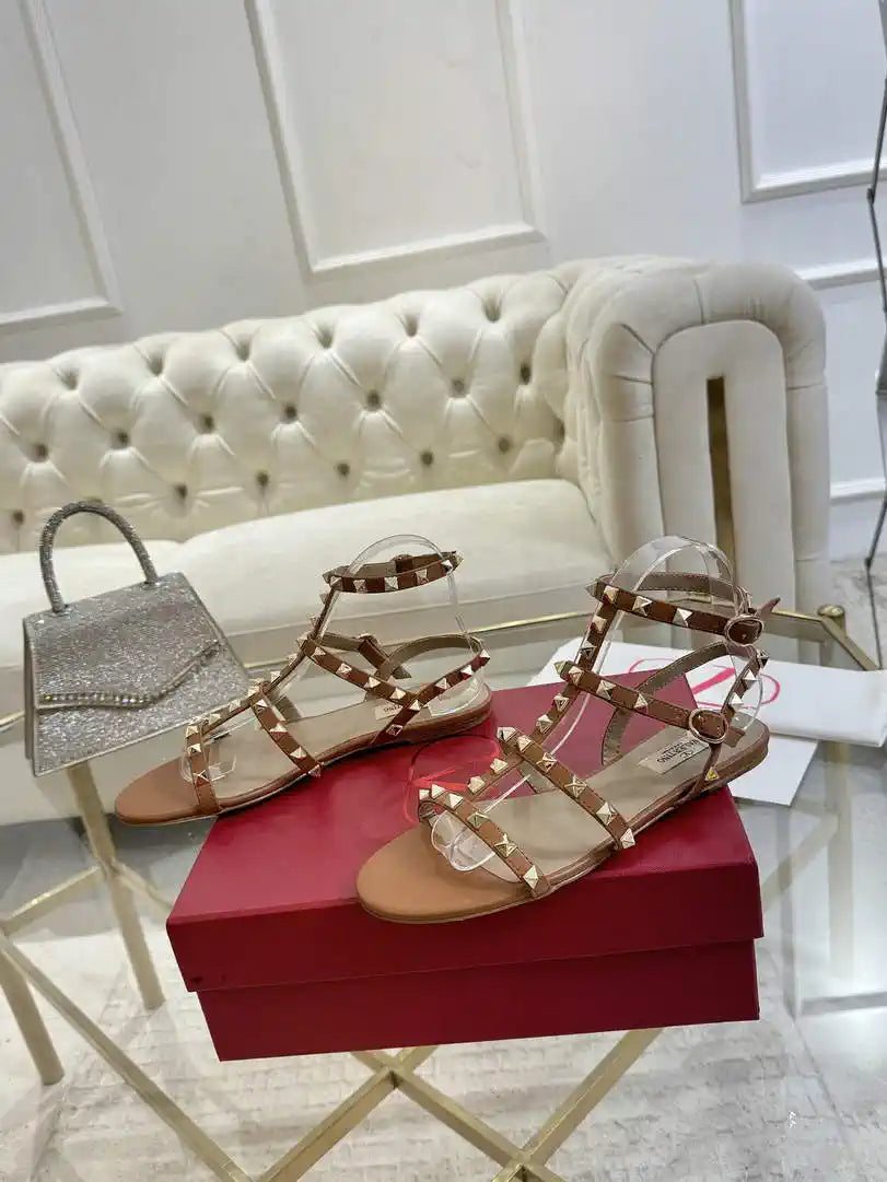 Valentino WS0A05VOD Rockstud Flat Calfskin Sandal With Straps V98905