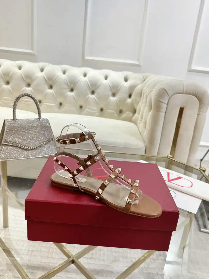 Valentino WS0A05VOD Rockstud Flat Calfskin Sandal With Straps V98905