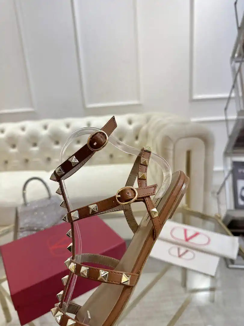 Valentino WS0A05VOD Rockstud Flat Calfskin Sandal With Straps V98905