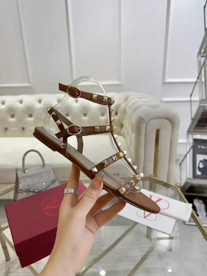 Valentino WS0A05VOD Rockstud Flat Calfskin Sandal With Straps V98905