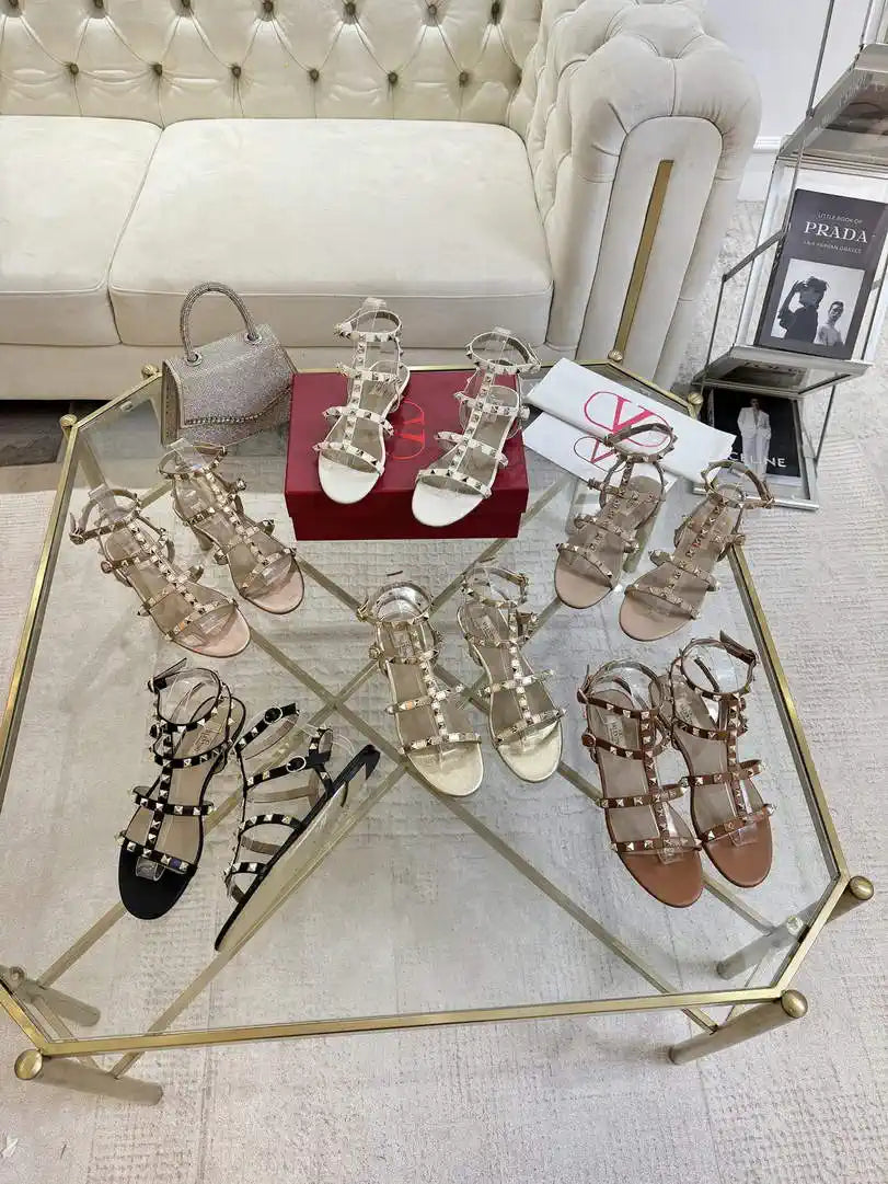 Valentino WS0A05VOD Rockstud Flat Calfskin Sandal With Straps V98905