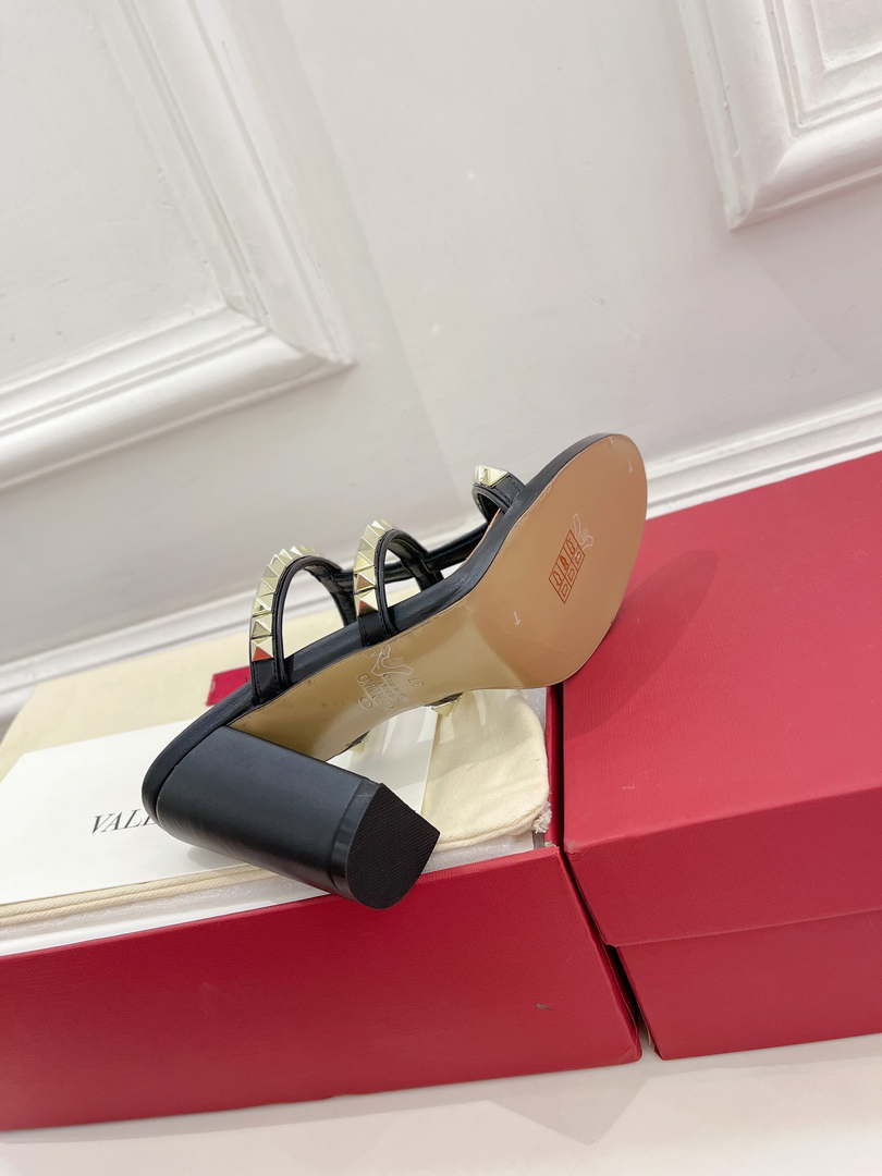 Valentino WS0C47VOD Rockstud Calfskin Leather Slide Sandal 90MM V98861