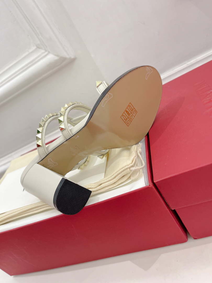 Valentino WS0C47VOD Rockstud Calfskin Leather Slide Sandal 90MM V98862