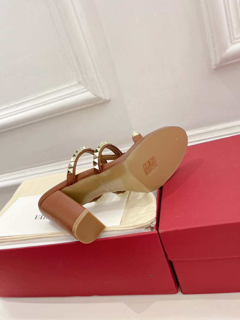 Valentino WS0C47VOD Rockstud Calfskin Leather Slide Sandal 90MM V98863