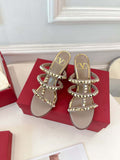 Valentino WS0C47VOD Rockstud Calfskin Leather Slide Sandal 90MM V98864