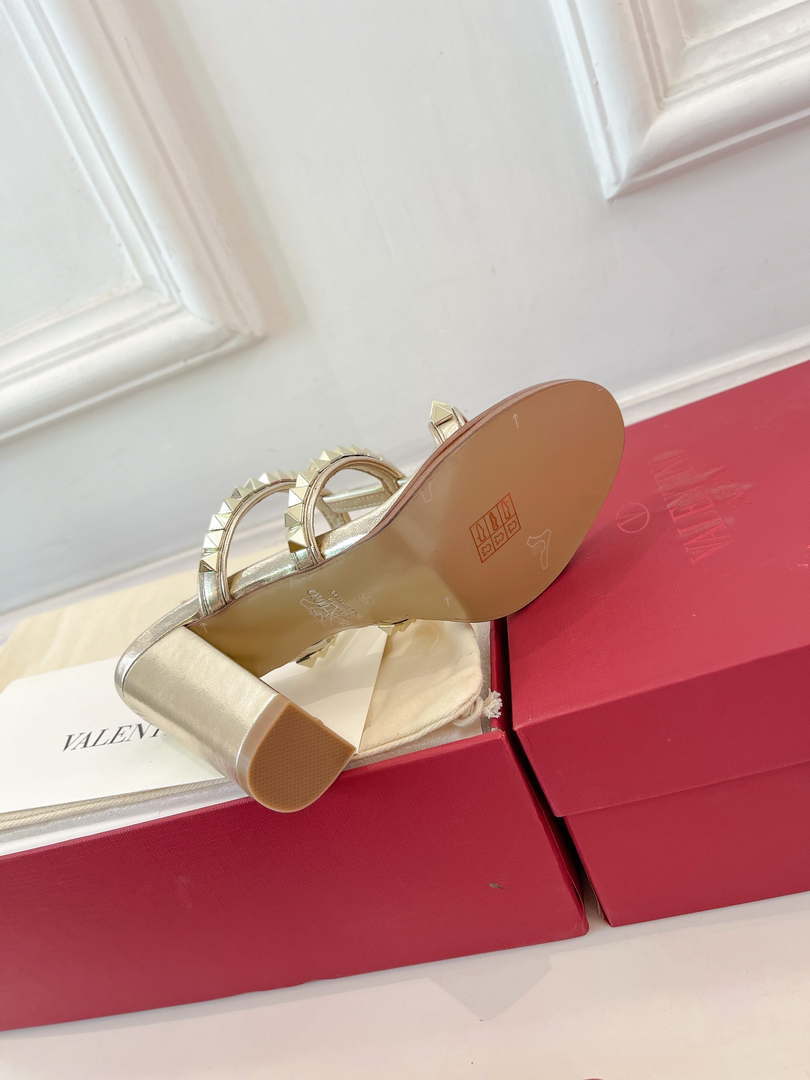 Valentino WS0C47VOD Rockstud Calfskin Leather Slide Sandal 90MM V98865