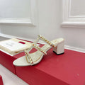 Valentino WS0C47VOD Rockstud Calfskin Leather Slide Sandal 60MM V98867 - 60MM / US 4=Euro 35 - View 1
