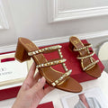 Valentino WS0C47VOD Rockstud Calfskin Leather Slide Sandal 60MM V98868 - 60MM / US 4=Euro 35 - View 1