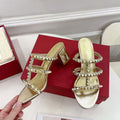 Valentino WS0C47VOD Rockstud Calfskin Leather Slide Sandal 60MM V98869 - 60MM / US 4=Euro 35 - View 1