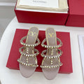 Valentino WS0C47VOD Rockstud Calfskin Leather Slide Sandal 60MM V98870 - 60MM / US 4=Euro 35 - View 1