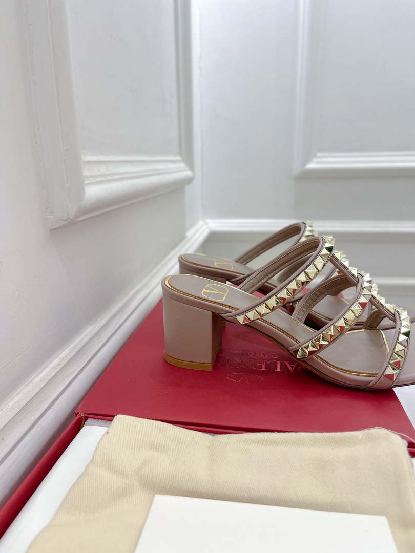 Valentino WS0C47VOD Rockstud Calfskin Leather Slide Sandal 60MM V98870
