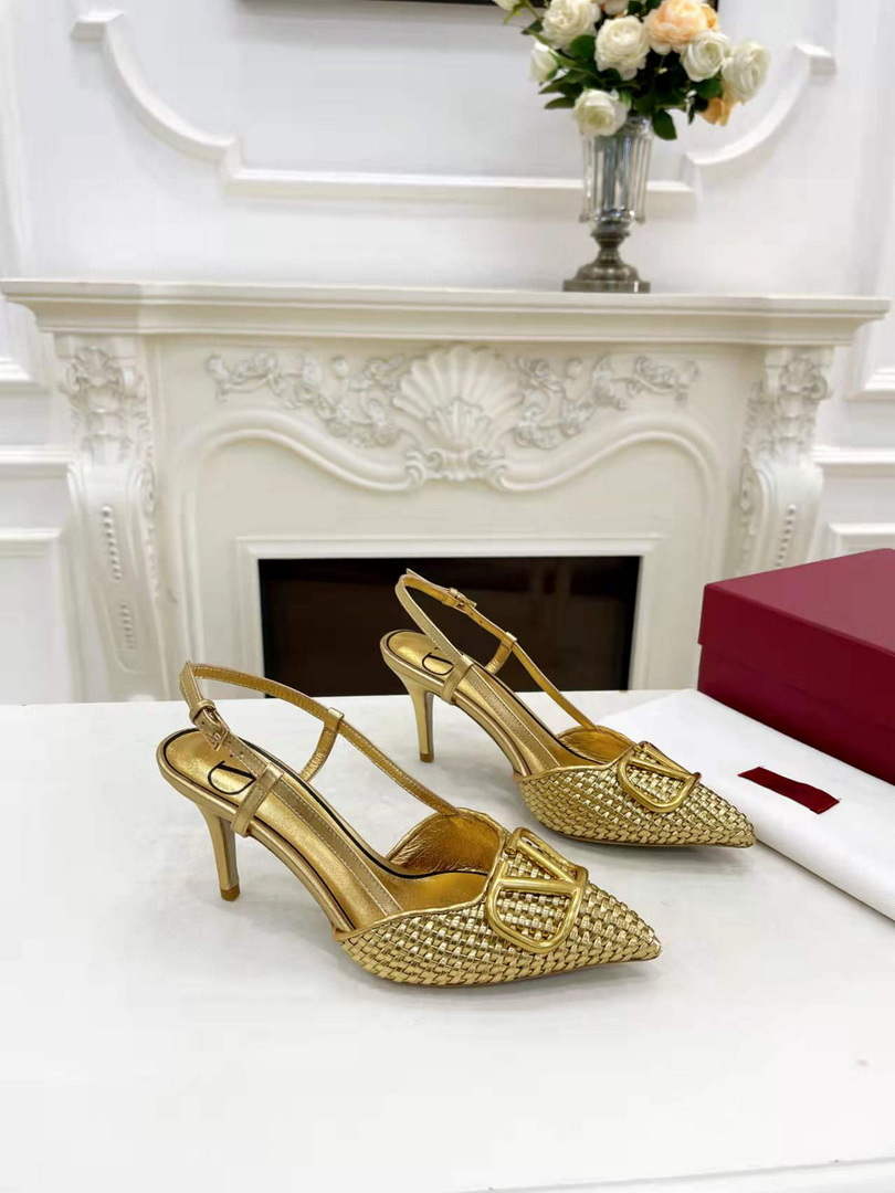 Valentino WS0R01SHD Signature pump metallic nappa 80mm V75481
