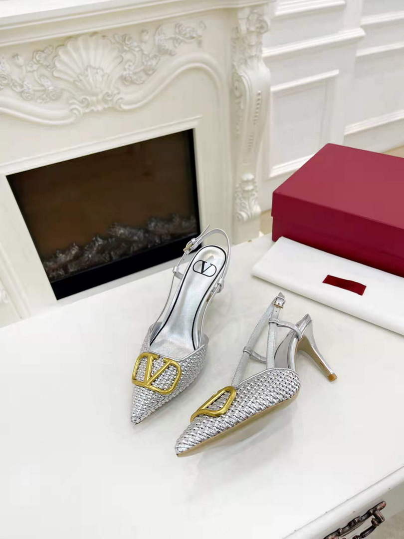 Valentino WS0R01SHD Signature pump metallic nappa 80mm V75483