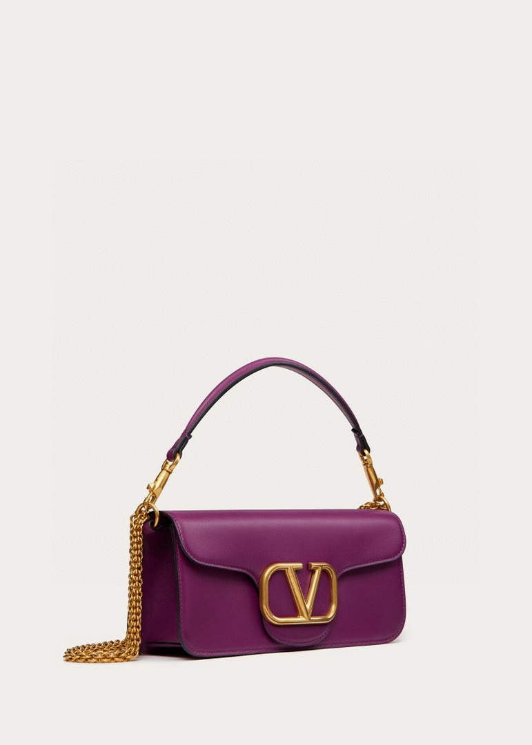 Valentino XW0B0K30 Loc¨° Calfskin Shoulder Bag Purple