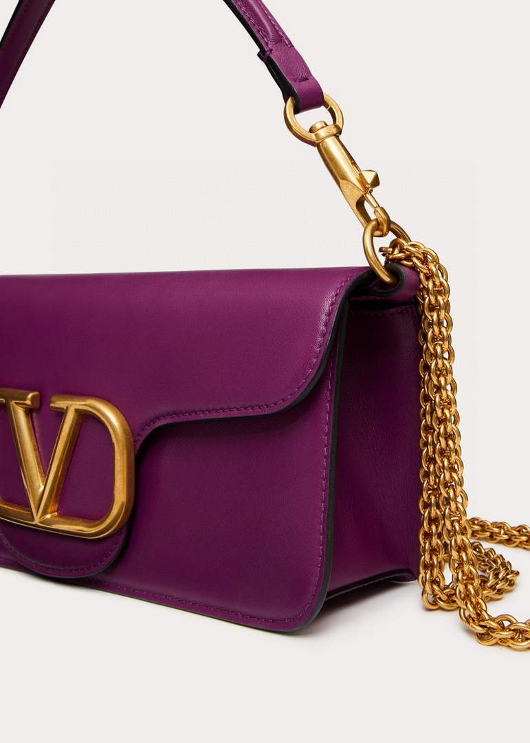 Valentino XW0B0K30 Loc¨° Calfskin Shoulder Bag Purple