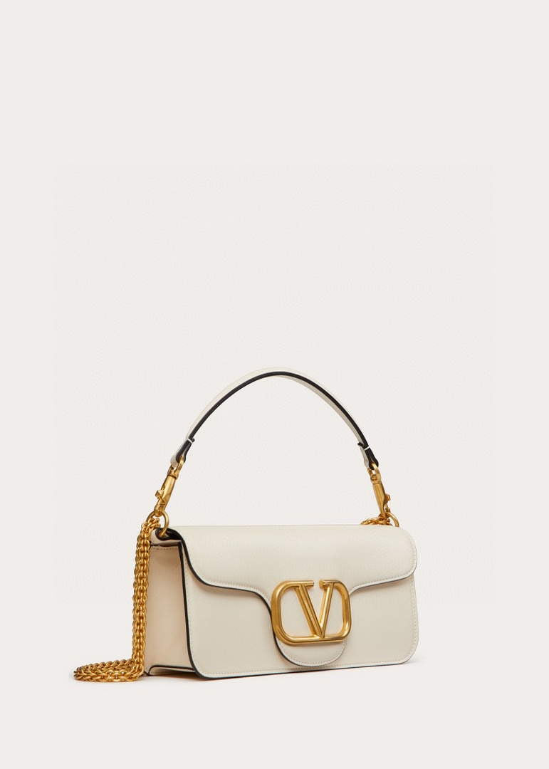 Valentino XW0B0K30 Loc¨° Calfskin Shoulder Bag White